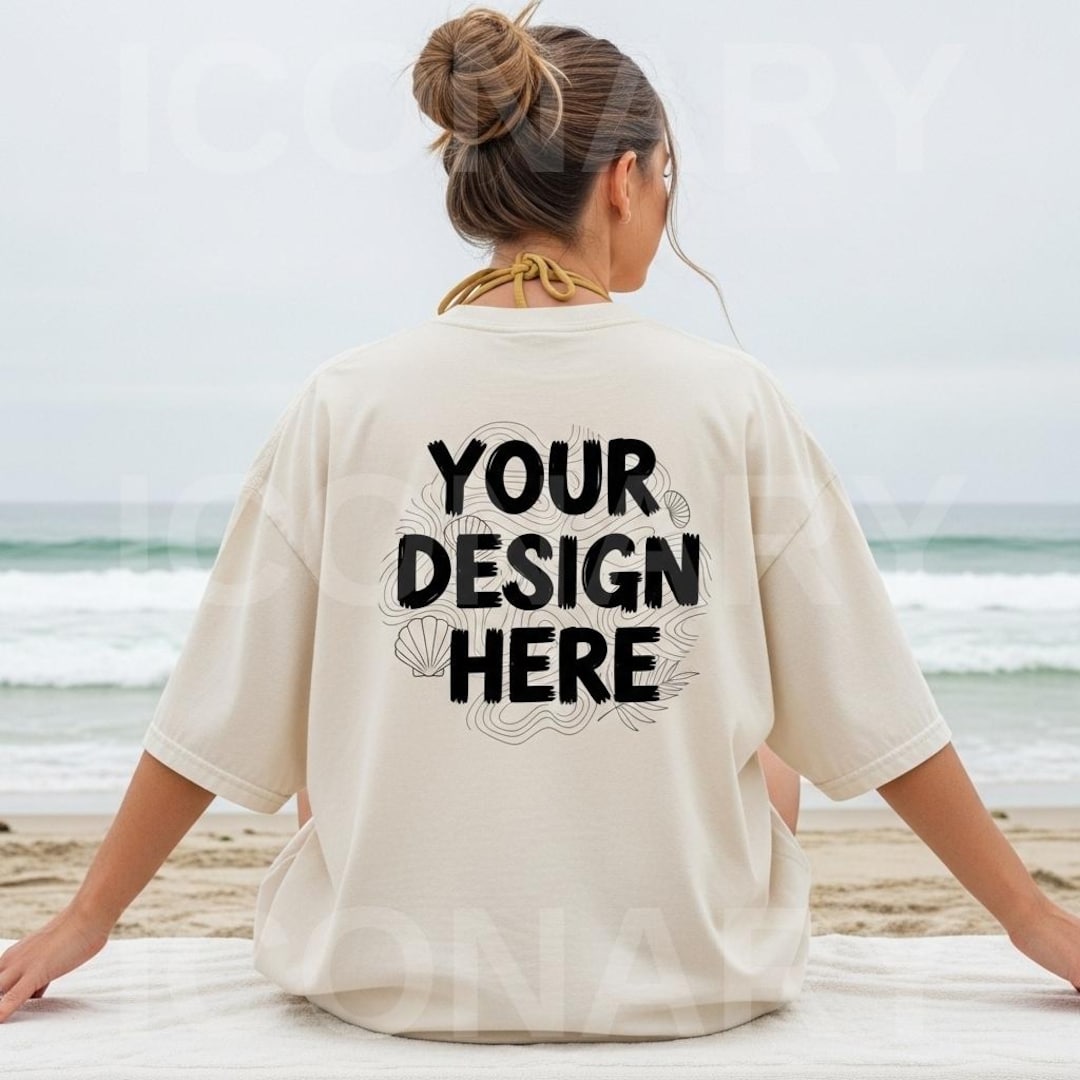 Comfort Colors Back Mockup Ivory Mockup Summer C1717 Back Ivory