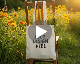 Liberty Bag Video Mockup OAD113 Canvas Tote Bag Mockup Overlay Mockup Natural Tote Bag Video Mockup Tote Bag Mockup Western Video Mockup