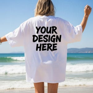 Comfort Colors 1717 Back White T-Shirt Mockup, Back c1717 Shirt Mock-up, Summer Woman&#39;s C1717 Mockup, Trendy White Tee Mockups