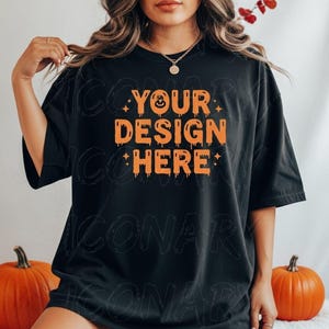 Comfort Colors C1717 Mockup, Halloween Mockup Shirt, Black Shirt Mockup, 1717 Black Mockup, Model Mockup, 1717 Halloween Mockup, Oversized