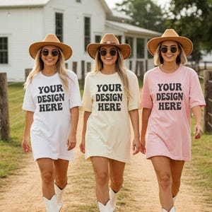 Comfort Colors カウガールグループ Tシャツ モックアップ Comfort Colors C1717 モックアップ C1717 バッハ モックアップシャツ バチェロレッテ モックアップ ベストフレンズ モックカウボーイ