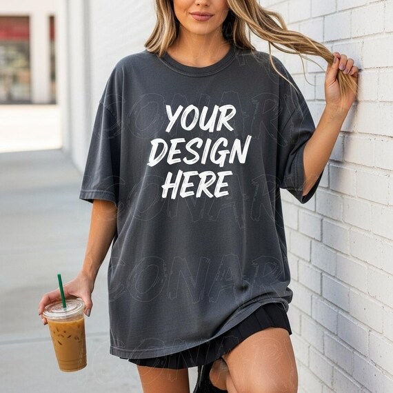 Comfort Colors 1717 Pepper Shirt, CC Mockup, 1717 Mockup. Model Mockup, Pepper Mockup, Model Oversized Mockup, Trendy Oversized Mockup