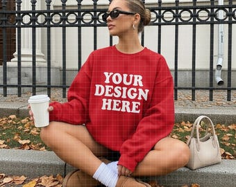 Gildan 18000 Mockup Rot Gildan 18000 Rot Mockup 18000 Rot Mockup G1800 Mockup Trendy Red Crewneck Mockup Gildan 18000 Fall Outdoor Rot Mocks