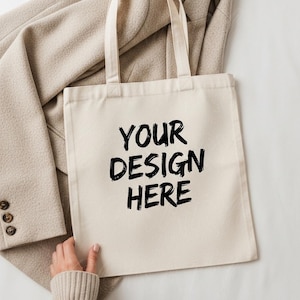 Canvas Tote Bag Mockup, Flat Lay Tote Bag Mockup, Cotton Canvas Shopping Bag Mockup, Liberty Bags Tote OAD113 , Natural Tote Mock up