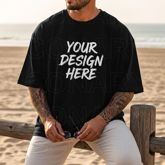 Black Comfort Colors C1717 T-Shirt Mockup, T-shirt Mockup, Men's Black Shirt Mockup, Comfort Colors Black Summer Mockup, Male Model Mockup