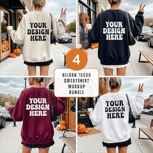 Gildan 18000 Halloween Mockup Bundle, Back Sweatshirt Mockup, Halloween Fall Mockup, Gildan 18000 Mockup, Outdoor Mockup, Fall Trendy Mockup