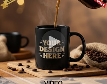 Coffee Mug Mockup | Mug Video Mockup | White Mug Video Mockup | 11 Oz Black Mug Video Mockup | Mug Mockup | Video Mockup | Mug Mockup