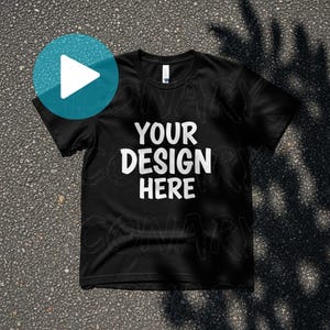 Video Mockup Black Bella Canvas 3001 Video Mock-up C1717 Video Mockup T-Shirt Video Mockup Gildan 5000 Video Mockup Flat Lay Video Mockup