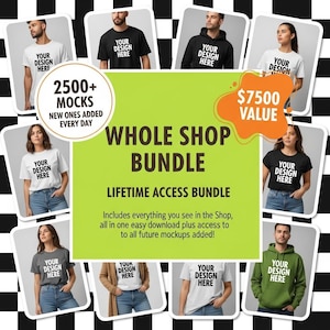 Whole Shop Mockup Mega Bundle High-Quality Shirt Mock-ups for POD Comfort Colors Gildan Bella Canvas Model Mockups Trendy Mockup Bundle 1717