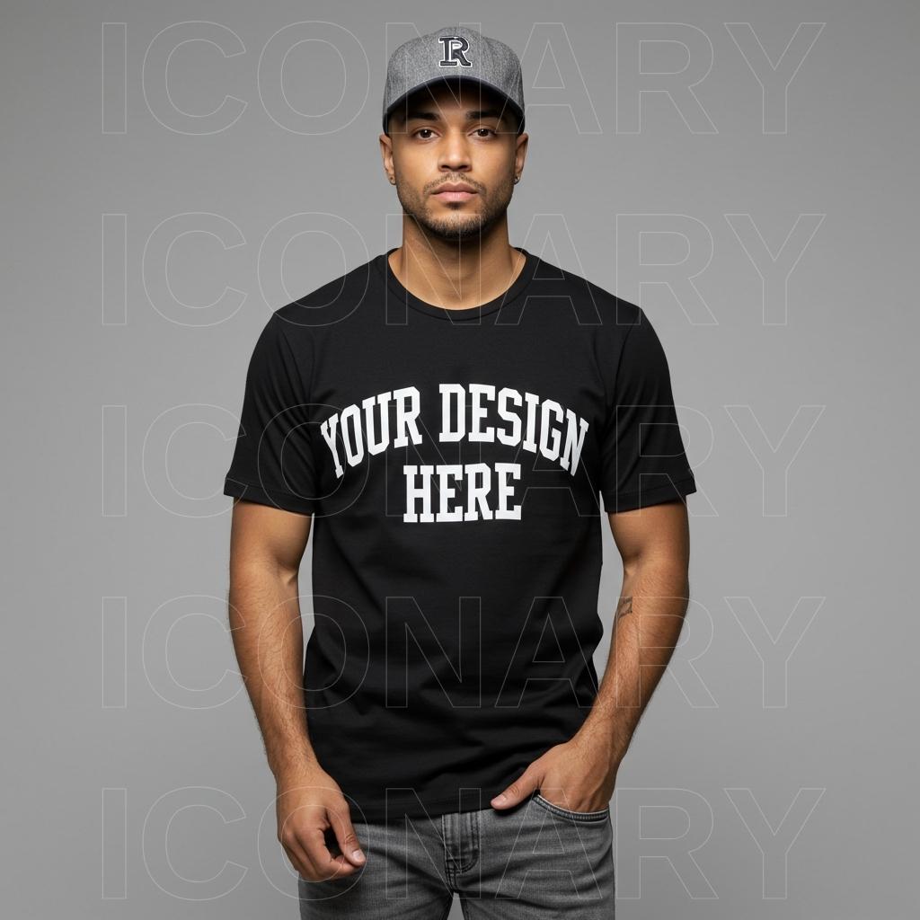 Bella Canvas 3001 Mockup, Male Tshirt Mockup, 3001 Black Mockup, Black Model Mockup, Model Mockup, Male 3001 Mockup, Mens Black Shirt Mockup