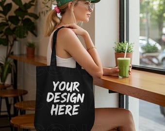 Black Tote Bag Mockup, Black Canvas Tote Bag Blank Mockup, Lifestyle Shopping Reusable Canvas Bag Mockup Image Liberty Bag Mockup Summer