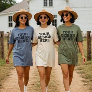 Comfort Colors カウガールグループ Tシャツ モックアップ Comfort Colors C1717 モックアップ C1717 バッハ モックアップシャツ バチェロレッテ モックアップ ベストフレンズ モックカウボーイ