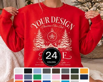 Gildan 18000 Christmas Mockup Bundle, 18000 Sweatshirt Cozy Holiday Mockups (Digital Download)