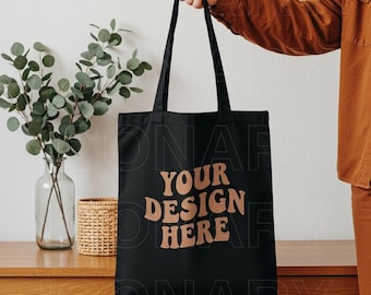 Tote Bag Mockup Black Canvas Bag Mockup Black Canvas Bag Flatlay Boho Totebag Woman Eco Canvas Tote Boho Mockup Girly Organic Bag Mockup