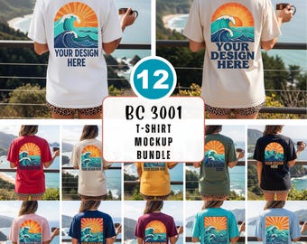 Bella Canvas 3001 Back Mockup Bundle, Back of Shirt 3001, Back Shirt Mockup, 3001 Back Mockup, Tshirt Back Mockup, Bella Canvas 3001 Bundle