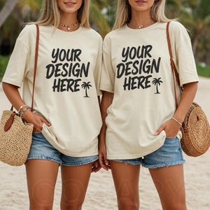 グループTシャツモックアップ コンフォートカラー C1717 アイボリーモックアップ C1717 モックアップ バッチモックアップシャツ 独身女性モックアップ ベストフレンズモックアップ ビーチモックアップ