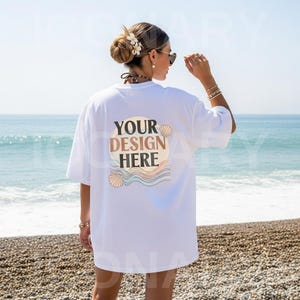 Comfort Colors 1717 Back White T-Shirt Mockup, Back c1717 Shirt Mock-up, Summer Woman&#39;s C1717 Mockup, Trendy White Tee Mockups