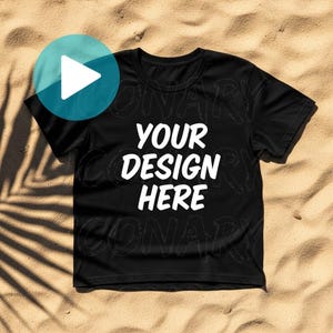 Video Mockup Black Bella Canvas 3001 Video Mock-up C1717 Video Mockup T-Shirt Video Mockup Gildan 5000 Video Mockup Flat Lay Video Mockup