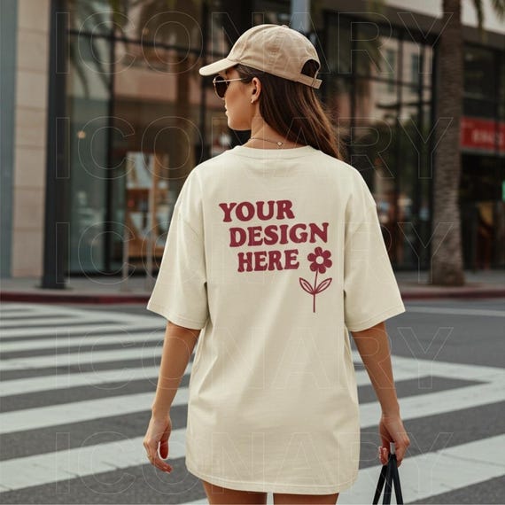 Comfort Colors C1717 Ivory Shirt Mockup | Ivory Tshirt | Oversized