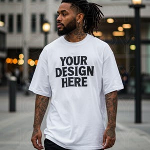 Comfortkleuren C1717 herenmodel mockup witte kleur, comfortkleuren 1717 T-shirtmodel, esthetische mockup, herenmodel downloaden, 1717 mockupbestand
