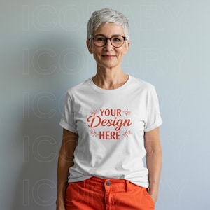 Gildan White Seniors Tshirt Mockup, Gildan 64000 Mockup, Soft Style T Shirt Mock up, White Tshirt Mockup, Fun Grandma mockup