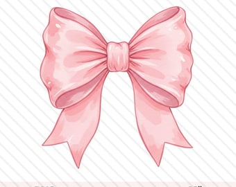 Coquette Pink Bow png, Bow png, Pink Bow Sublimation, Ribbon Bow Watercolor png, Coquette png, Girly png, Digital Download
