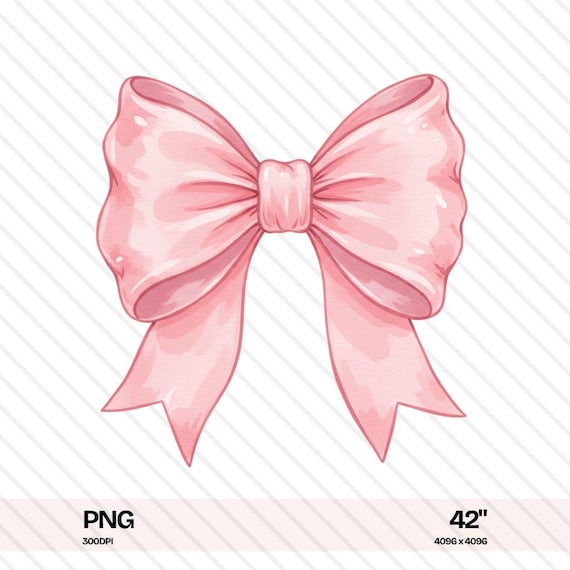 Coquette Pink Bow png, Bow png, Pink Bow Sublimation, Ribbon Bow Watercolor png, Coquette png, Girly png, Digital Download