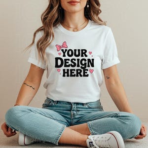 Bella Canvas 3001 White Shirt Mockup, T-shirt Mockup, 3001 Bella Canvas, Shirt Model Mockup T-Shirt Mockup, Bella Canvas White TShirt Mockup