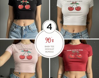 Gildan 5000B Baby Tee Mockup Bella Canvas 8882 Mockup Bundle Flowy Crop Top y2k Tshirt Mockup Bundle Gildan Baby Tee Aesthetic Crop Top Tee