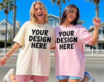 Ivory Blossom C1717 Summer Mockup, C1717 Two People Mockup, Blossom Ivory Group Mockup, Double Mockup Friends Mock Bridesmaid Mockup Girls