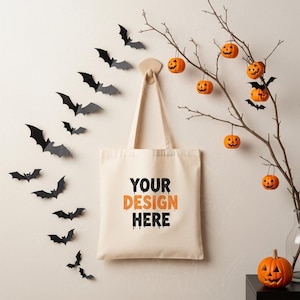 Halloween Mockup Tote Bag Mockup Bundle Natural Canvas Tote Bag Mock up Bundle Shopping Bag Mockup Tote Bag Mockups Fall Mockup Tote Mockups