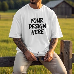 Comfort Colors White Tshirt Mockup Male Shirt Mockup Male Model Outdoor Mockup White Shirt Mock Man C1717 Tshirt Aesthetic Lifestyle Tee