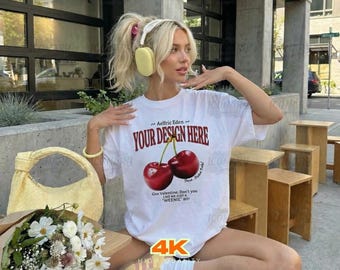White T-Shirt Mockup: Summer Vibes Lifestyle (Digital Download)