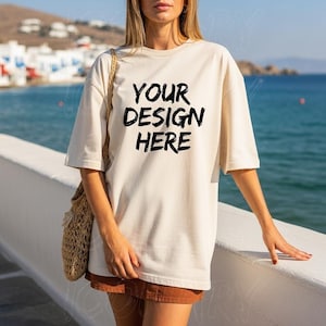 Comfort Colors Ivory Shirt Mockup C1717 Ivory Mock-up Blonde Model Mock Ivory Comfort Color Beach Summer Outdoor Tee Mocks Pinterest Mockup