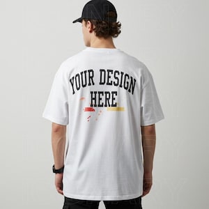WHITE Comfort Colors 1717 Mockup | Men's Back T-shirt Mockup | Male Model Mock | C1717 White Mockup | Comfort Colors Back White Mockup