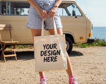 Tote Bag Mockup, Canvas Tote Bag Mockup, Summer Beach Boho Woman - Female Mockup, Beach Bag Mockup, Tote Bag Mock, Boho Tote Bag Designers