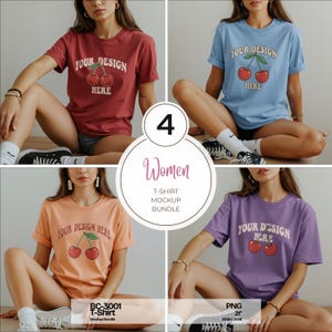 Bella Canvas 3001 Shirt Mockup Bundle 3001 Tshirt Mock-up Bundle BC3001 Women Model Mock Aesthetic Simple Bella Canvas T-Shirt Mockups