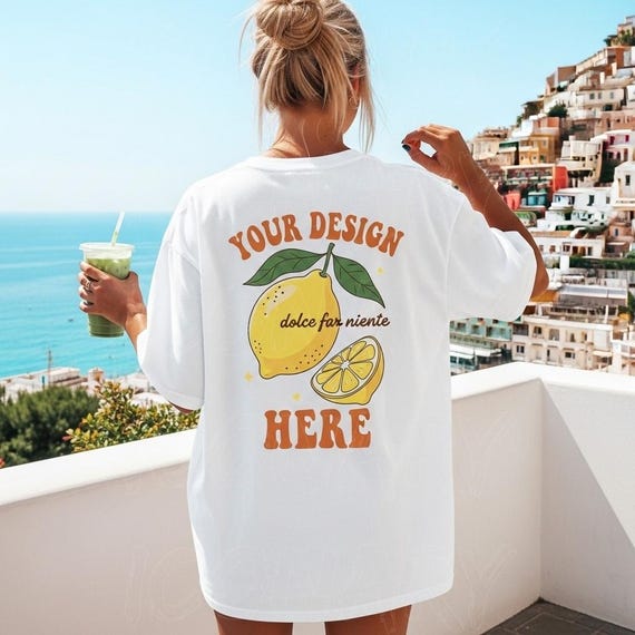 Comfort Colors 1717 Back White T-Shirt Mockup, Back c1717 Shirt Mock-up, Summer Woman's C1717 Mockup, Trendy White Tee Mockups