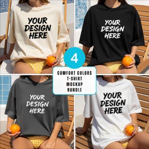 Comfort Colors Mockup Bundle Comfort Colors T Shirts Mockup Bundle Front Mockup Bundle C1717 Mockup Bundle Summer Beach Trendy Mockup Model