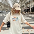 Comfort Colors C1717 Ivory Tshirt Mockup Female Model Boho Ivory Shirt Oversized C1717 Outdoor Mock Women Mockup Lifestyle C1717 Fall Mockup