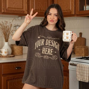 Comfort Colors 1717 Mockup | Comfort Colors 1717 Espresso Shirt Mockup | Trendy Mockup | Model Mockup | Neutral Mockup | Oversized Mockup