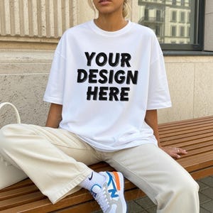 White Comfort Colors 1717 TShirt Mockup, C1717 White T-Shirt Mock-up, Trendy Y2K Woman Shirt Mockup, Lifestyle Tee Mockup Streetwear Mockup