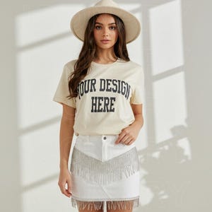 Natural Bella Canvas 3001 Mockup, T-shirt Mockup, 3001 Bella Canvas, Shirt Model Mockup, T-Shirt Mockup, Natural Bella Canvas T-Shirt Mockup