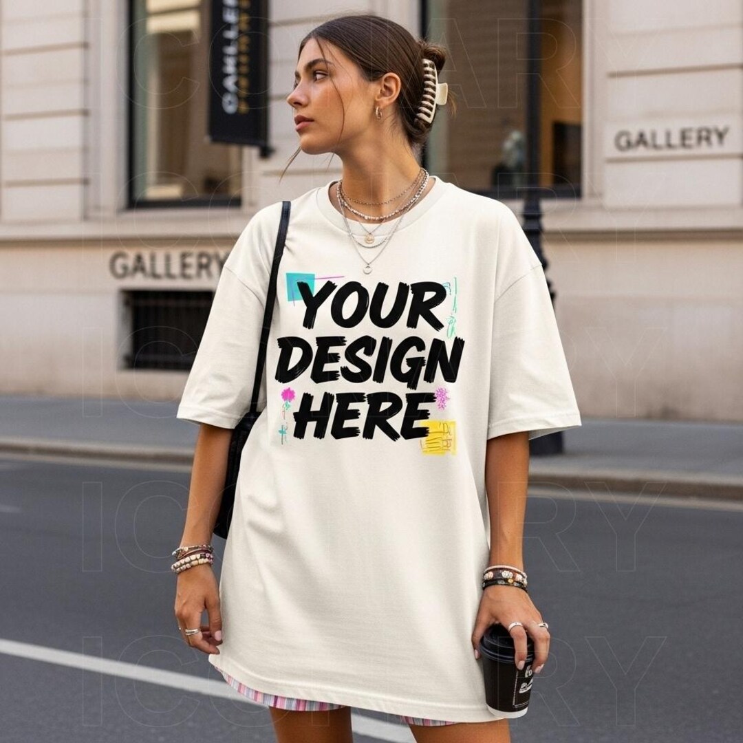 Comfort Colors C1717 Ivory Shirt Mockup | Ivory Tshirt | Oversized