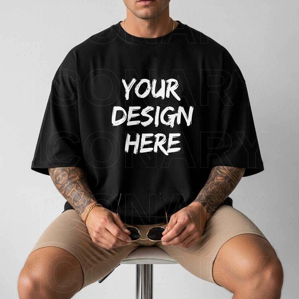 Comfort Colors 1717 Schwarzes Hemd - CC Mockup- Schwarzes Mockup - Schwarz Comfort Color Mockup - Herren Mockup - Comfort Colors Mockup - Studio Mockup