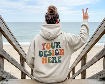 Gildan 18500 Sand Back Mockup Oversized Sand Hoodie Mockup Model Mockup Trendy Mock Beach Mockup Aesthetic Mockup Outdoor Mockup