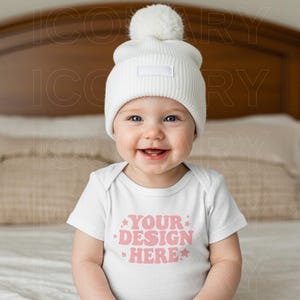 Baby Onesie Mockup, Gildan Cotton White Infant Bodysuit Mock up, Baby Model Mock up, Child Lifestyle Blank Bodysuit Mockup Template