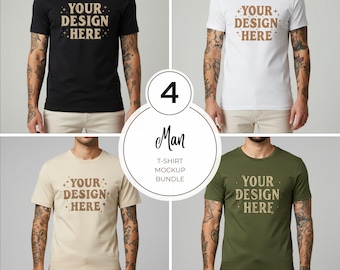 Bella Canvas 3001 T-Shirt Mockup Bundle | Male BC3001 TShirt Mock-up Bundle | Mens Basic Simple Bella Canvas 3001 Mock Male BC3001 TShirt