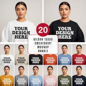 Gildan 18000 Mockup Bundle, Sweatshirt Crewneck Mockup Bundle Print On Demand, Apparel Mockup Bundle, Gildan Mockup Bundle Studio Mockup 180