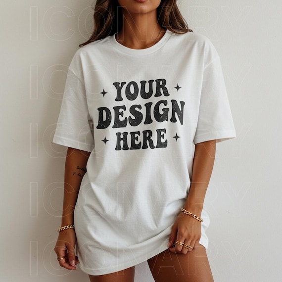 Gildan 5000 White Mockup Gildan 64000 White Mockup White C1717 Mockup Oversized Mockup White Bella Canvas 3001 Shirt Mockup Model